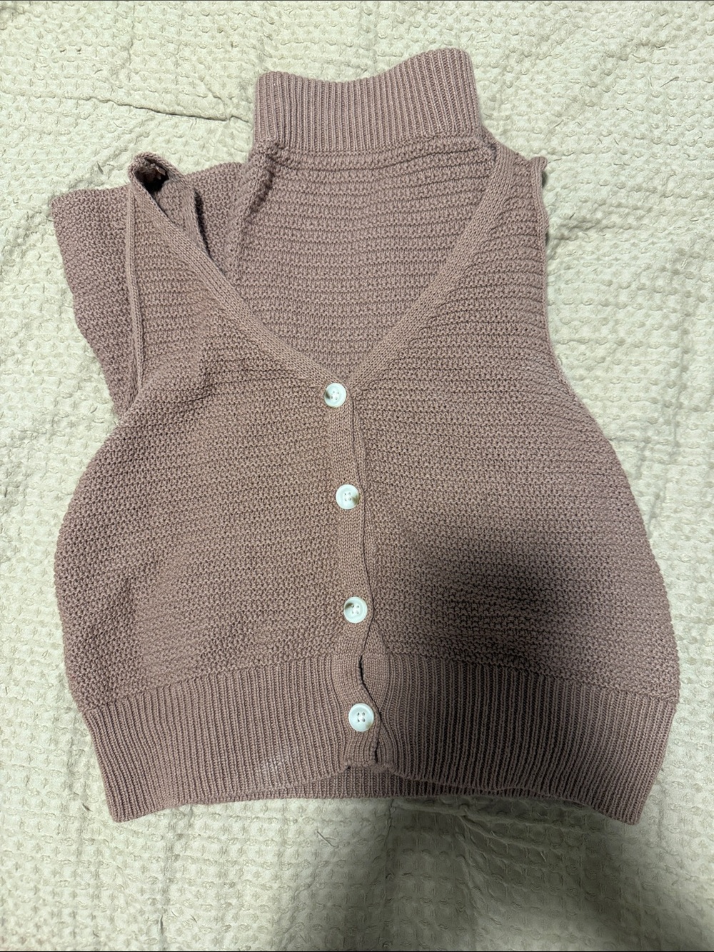 Sleeveless Knit Button-Front Set